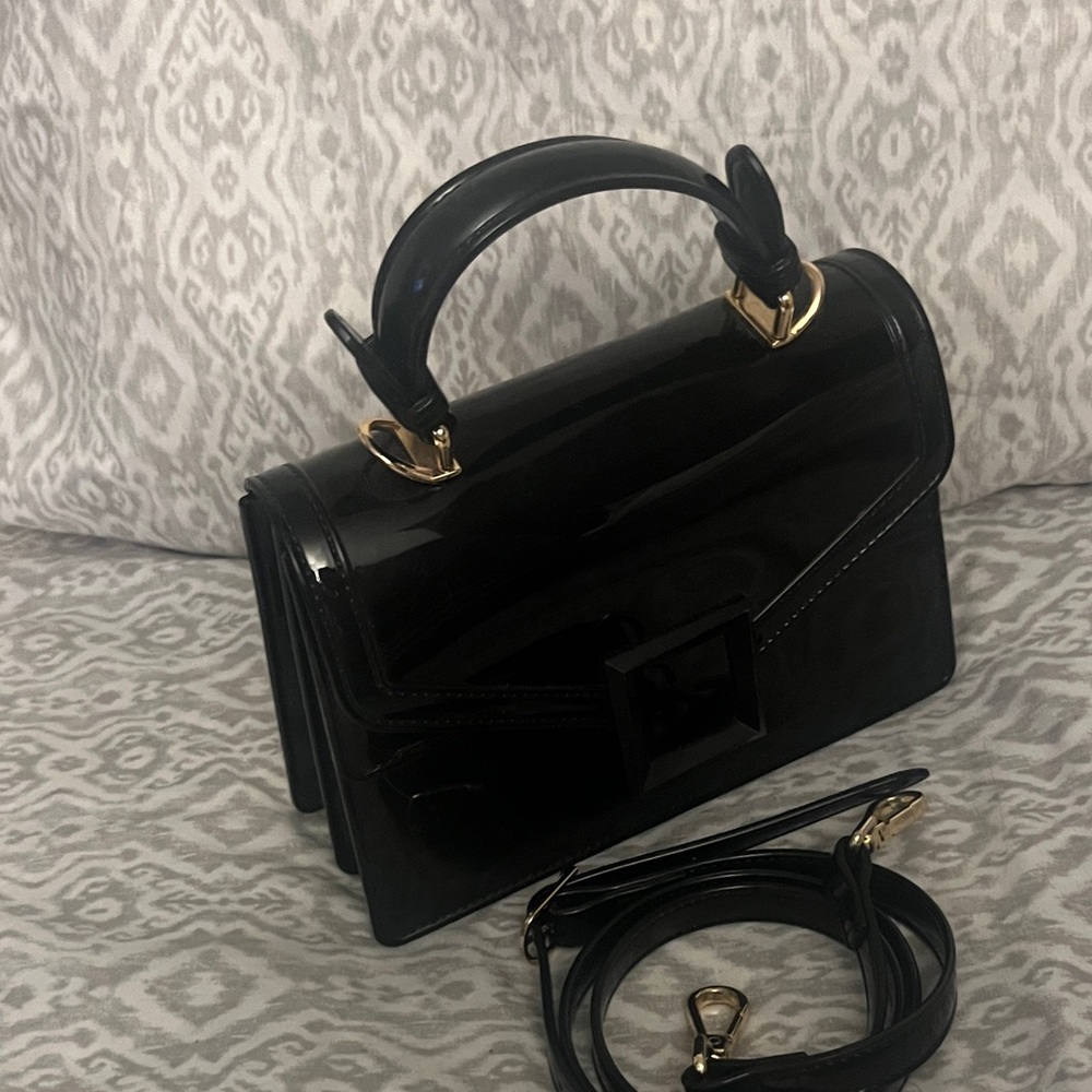 Elegant Black Patent Leather Satchel